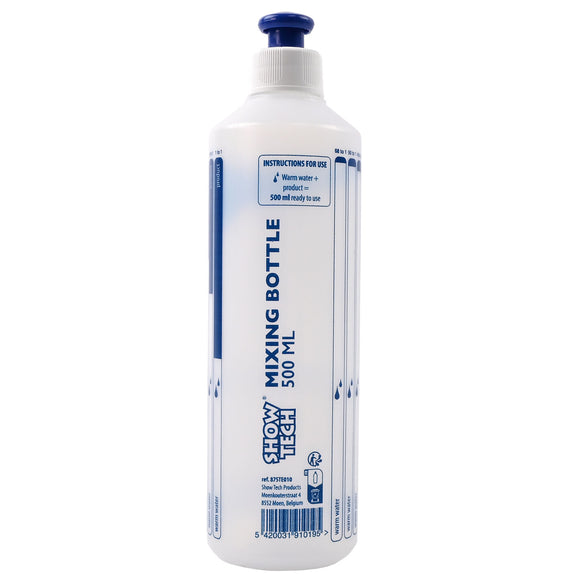 Show Tech Mixing Bottle – Clear Plastic Dilution Bottle, 500ml Capacity, Easy-Pour Design