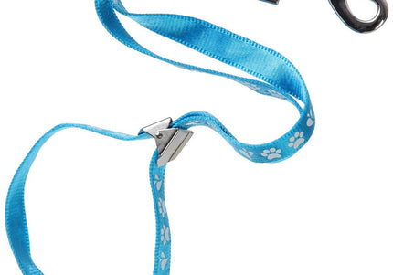 Groom Professional Ajax Pro Nylon Grooming Leash – Blue, 42cm, White Paw Print, 1.5cm Wide