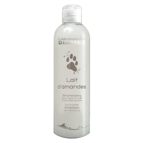 Diamex Lait D'amandes Almond Oil Shampoo – Concentrated 1:8 Formula, 250ml, Suitable All Coat Types
