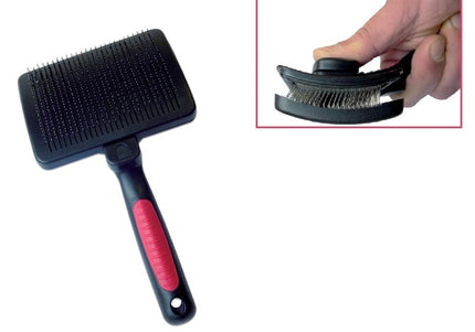 Ideal Dog Self-Cleaning Slicker Brush – Large Size, Ergonomic Handle for Easy Grooming