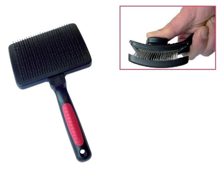 Ideal Dog Self-Cleaning Slicker Brush – Large Size, Ergonomic Handle for Easy Grooming