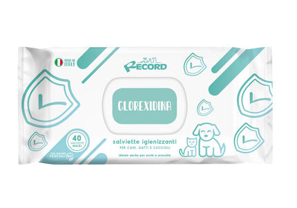 Record Chlorhexidine Grooming Wipes – Antibacterial Cleansing Formula, 40 Pack