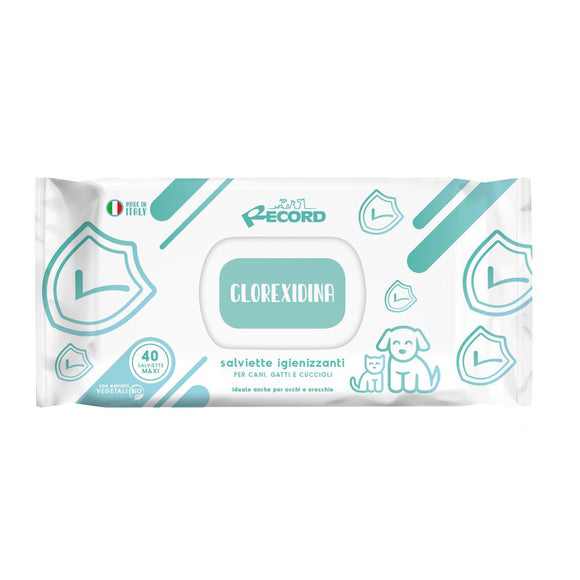 Record Chlorhexidine Grooming Wipes – Antibacterial Cleansing Formula, 40 Pack