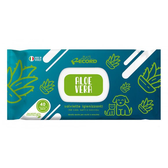 Record Aloe Vera Universal Grooming Wipes – Gentle Multi-Purpose Cleansing, 30 Pack