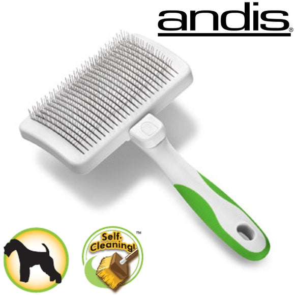 Andis Self-Cleaning Poodle Brush – Gentle Bristles, Easy Maintenance, Ergonomic Handle