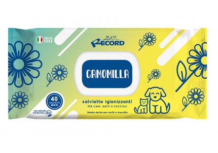 Record Chamomile Grooming Wipes – Universal Cleaning Cloths, Gentle Formula, 80 Pack