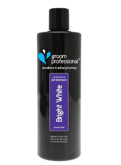 Groom Professional Bright White Shampoo – Concentrated Whitening Formula, 1:10 Dilution, 350ml Bottle
