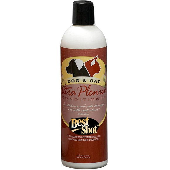 Best Shot Ultra Plenish Conditioner – Hypoallergenic Concentrate, Detangles and Restores Damaged Coats, 355ml