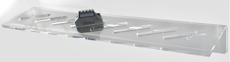 Wall-Mounted Clipper Blade Shelf – Transparent Acrylic Organizer, Holds 8 Blades Securely