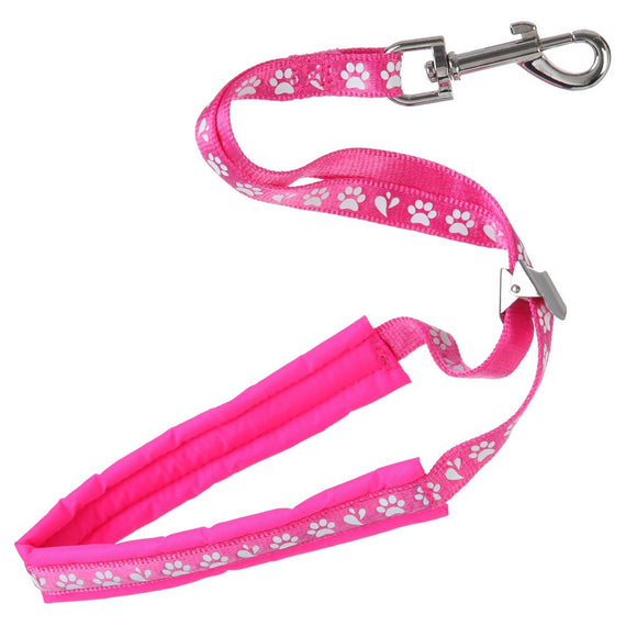 Groom Professional Amzi Nylon Grooming Leash – Lined, Pink Paw Print, 40cm Durable Design