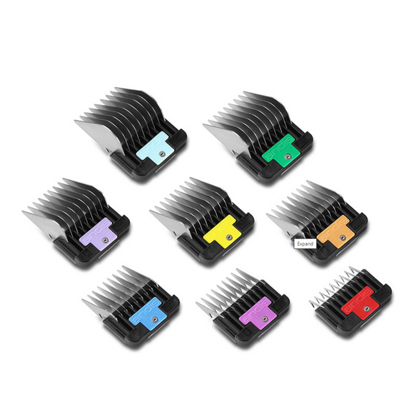 Andis Steel Animal Comb Set – 8 Professional Spacers with Durable Plastic Storage Case