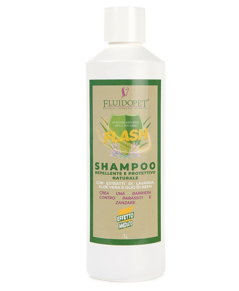 FluidoPet Flash Shampoo – Natural Insect-Repellent Formula, Effective Cleansing, 1L Bottle