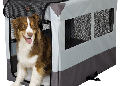 MidWest Canine Camper Fabric Pet Cage – Compact Gray Soft-Sided Crate, Small Size