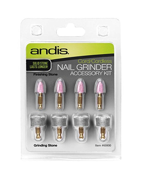 Andis Grinding Stones and Files Set – 8-Piece Durable Attachments for Nail Grinder Model