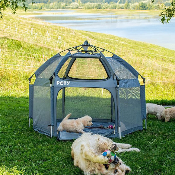 Pety Playpen Big Foldable Dog Tent – Spacious Portable Design with Mat and Cover Included