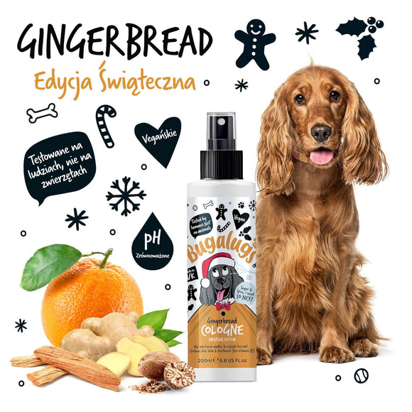 Bugalugs Gingerbread Cologne Christmas Edition 200ml – Festive Perfumed Spray with Warm Gingerbread Scent