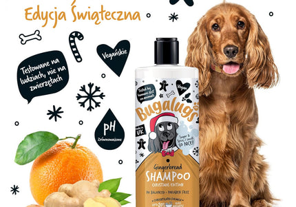 Bugalugs Gingerbread Shampoo Christmas Edition 500ml – Concentrated Festive Formula with Gingerbread Scent