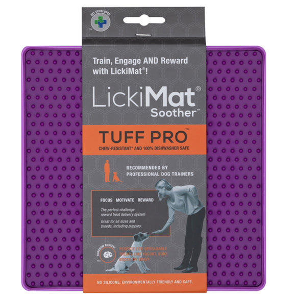 LickiMat Tuff Soother Pro Purple – Durable Hard Licking Mat, Textured Surface for Calming Pets