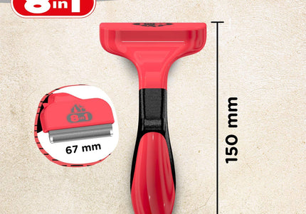 8in1 Perfect Coat DeShedder M – Medium Size, Efficient Undercoat Remover with Ergonomic Grip