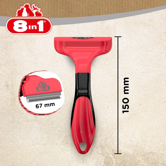 8in1 Perfect Coat DeShedder M – Medium Size, Efficient Undercoat Remover with Ergonomic Grip