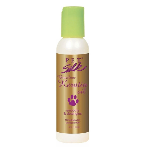 Pet Silk Brazilian Keratin Oil 118ml – Moisturizing Smoothing Oil with Keratin, Restores Shine and Softness
