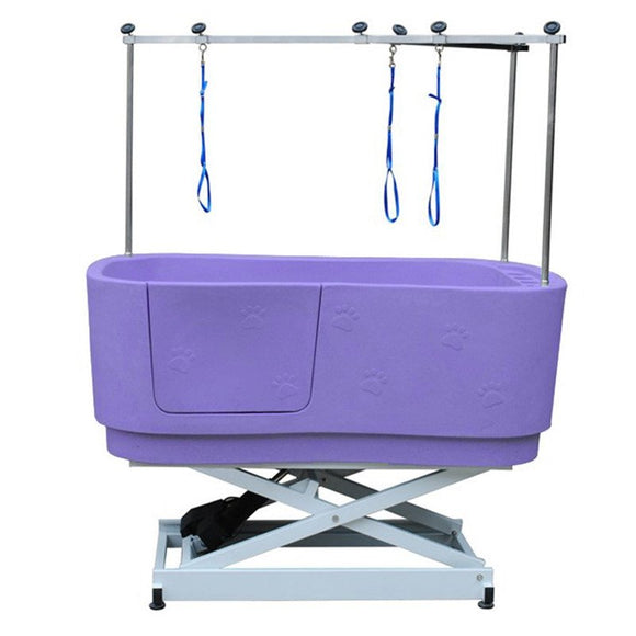 GroomStar Electric Lift Bathtub – Adjustable Height, Blue, Ergonomic Grooming Station