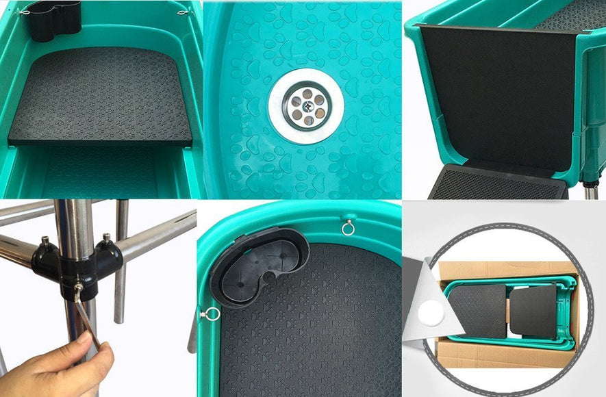 GroomStar Grooming Bathtub – Sturdy Bathing Tub with Non-Slip Ramp and Spacious Design