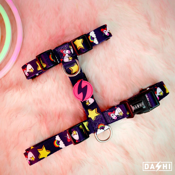 Dashi Unicorn Back Harness – Adjustable Large Dog Harness with Colorful Unicorn Pattern