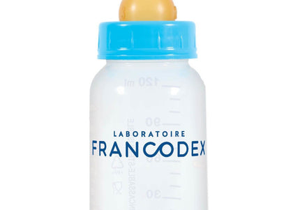 Francodex Feeding Bottle 120ml – Soft Silicone Teats, Easy-Clean Set for Young Pets