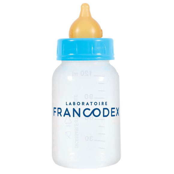 Francodex Feeding Bottle 120ml – Soft Silicone Teats, Easy-Clean Set for Young Pets