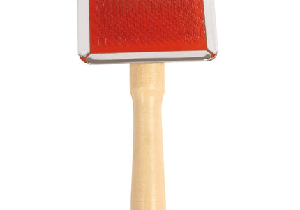 Chadog Ideal Dog Wooden Poodle Brush – Medium Hard Bristles, Red XS Size
