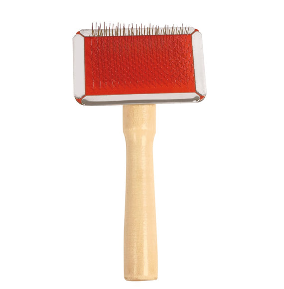 Chadog Ideal Dog Wooden Poodle Brush – Medium Hard Bristles, Red XS Size