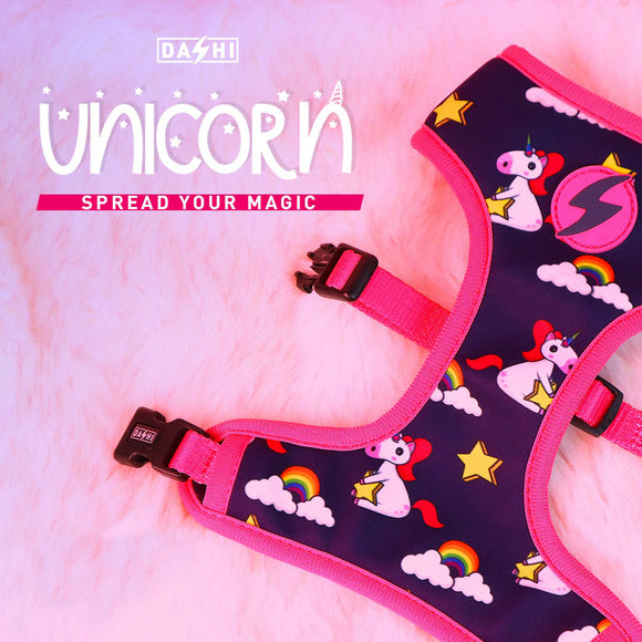 Dashi Unicorn Neo Mesh Harness – Double-Sided Neoprene, Pressure-Free Design, Unicorn Pattern, Small Size