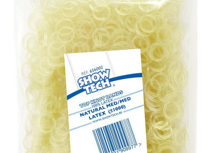 Show Tech Latex Rubber Bands – Colorless, 0.8cm Diameter, 1000 Pack, Durable and Flexible