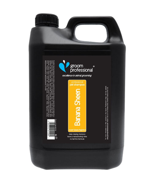Groom Professional Banana Sheen Shampoo – Moisturizing Concentrate, Banana Scent, 4L Bottle