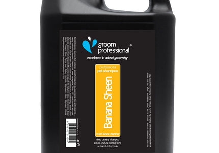 Groom Professional Banana Sheen Shampoo – Moisturizing Concentrate with Banana Scent, 4L Bottle