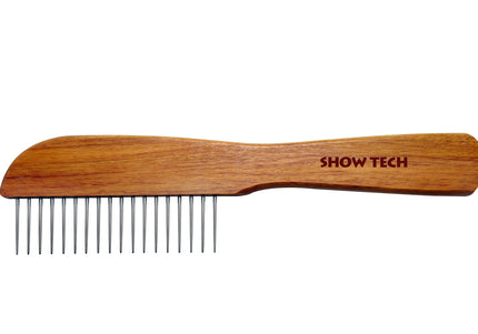Show Tech Rosewood Poodle Wooden Comb – Wide Tooth Spacing, Smooth Detangling