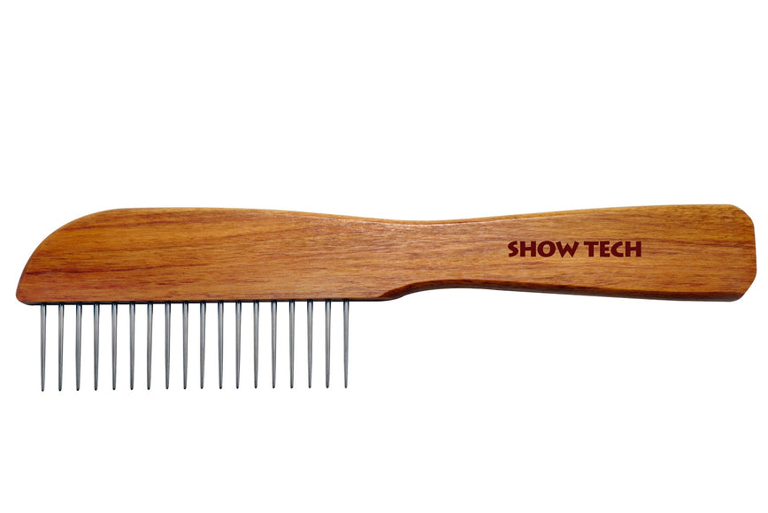 Show Tech Rosewood Poodle Wooden Comb – Wide Tooth Spacing, Smooth Detangling