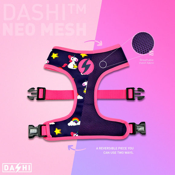 Dashi Unicorn Neo Mesh Harness – Double-Sided Neoprene, Pressure-Free Design, Unicorn Pattern, Small Size
