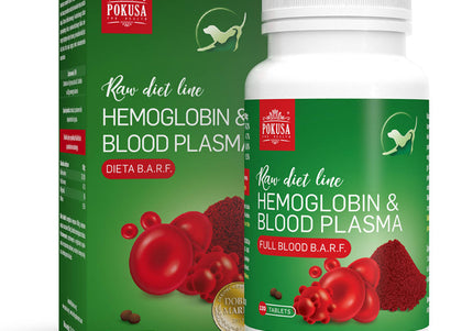 Pokusa RawDietLine Hemoglobin & Blood Plasma Tablets – Iron and Amino Acid Supplement, 120 Count