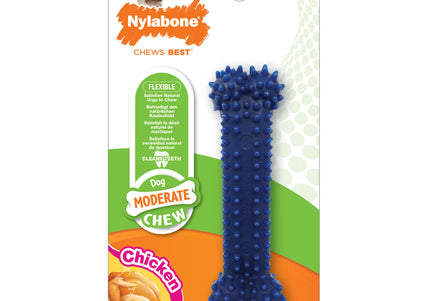 Nylabone Moderate Chicken Dental Bone – Flexible Chew, Large Size, Chicken Flavor, Oral Care