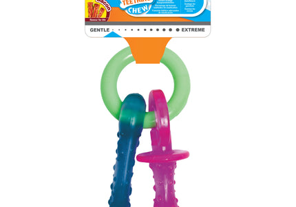 Nylabone Bacon Puppy Pacifier Chew – Flexible Scented Teething Toy with Bacon Aroma