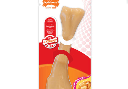Nylabone Extreme Chicken Bone XXL – Extra Large Durable Chew Toy with Realistic Chicken Flavor