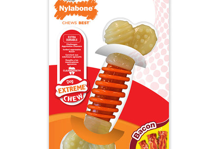 Nylabone Pro Action Bone Chew – Multi-Hardness Bacon Flavor, Small Size, Durable Design