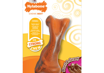 Nylabone Strong Rubber Bone – Beef Scented Durable Chew Toy, Small Size, Dark Sauce Aroma