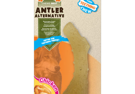 Nylabone Puppy Antler Chew – Safe Chicken-Flavored Teething Toy, Extra Small Size