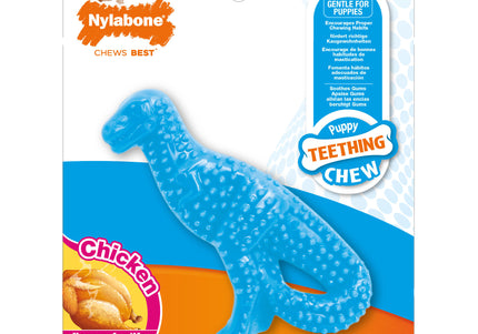 Nylabone Puppy Dino Chew – Small Flexible Chicken-Flavored Teething Toy