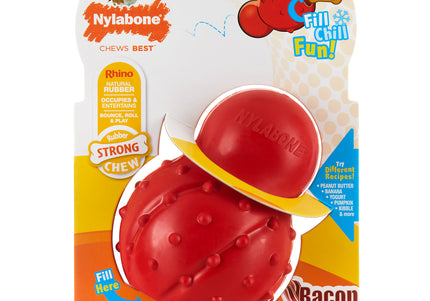 Nylabone Strong Cone Chew Toy – Large Durable Rubber with Bacon Scent, Long-Lasting