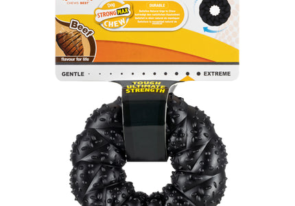 Nylabone Strong Max Braided Ring – Durable Beef-Scented Rubber Chew Toy, 9.6cm