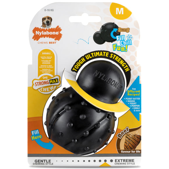 Nylabone Strong Max Cone Chew – Durable Rubber Treat Toy with Beef Scent, Large Size